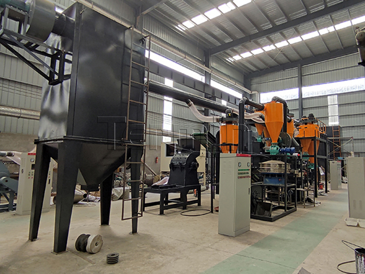 500kg/hour anode and cathode of lithium battery recycling plant installed in Fuyang